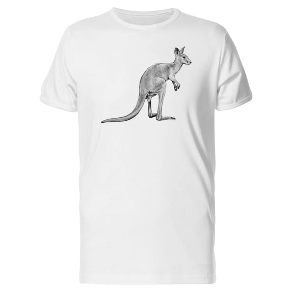 Kangaroo Sideview Sketch T-Shirt Men -Image by Shutterstock, Male 3X-Large