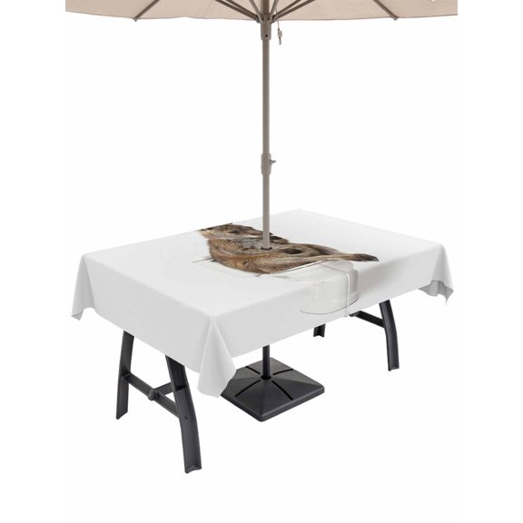 Kangaroo Sitting on The Toilet Thinking Rectangle Outdoor Tablecloth with Umbrella Hole Abstract Funny Animal 54x80 Inch Waterproof Table Cover Zippered Table Cloth for Garden Patio