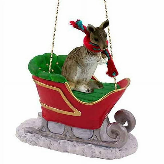 Kangaroo Sleigh Ride Christmas Ornament - DELIGHTFUL!
