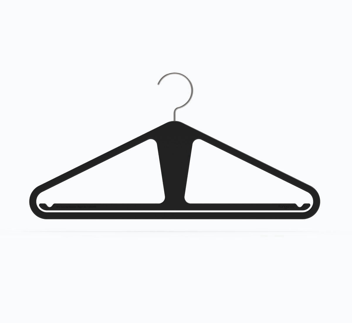 Kangaroo Slim Charcoal Clothing Hanger - 40 Pack for Pants, Shirts, Jackets