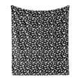 thumbnail image 1 of Kangaroo Soft Flannel Fleece Throw Blanket, Monochrome Simplistic Illustration of Marsupial Animals Random Alignment, Cozy Plush for Indoor and Outdoor Use, 50" x 70", Black and White, by Ambesonne, 1 of 6