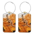 thumbnail image 1 of Kangaroo Square PU Leather Luggage Tags, 2 Pack, with Privacy Cover and Stainless Steel Ring - Suitable for Travel, Backpack, Handbag - Bag Tags, Handbag Tags, 1 of 7