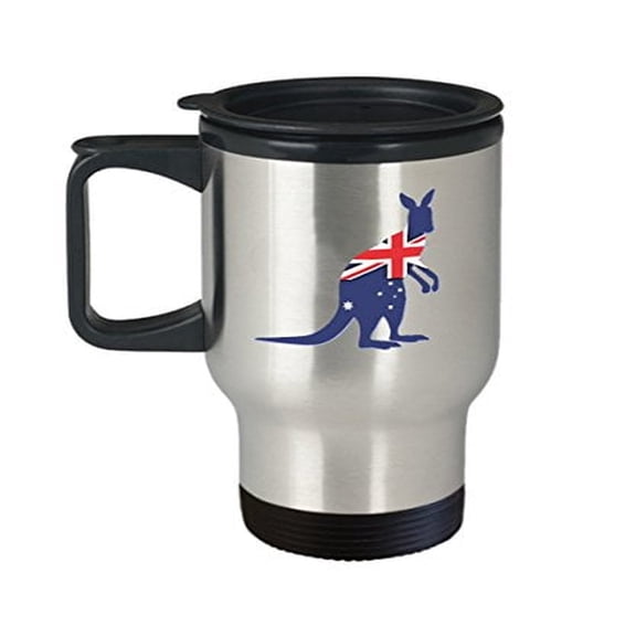 Kangaroo Stainless Steel Travel Mug - 14 oz Wild Animal Gift for Coffee Lovers