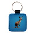 thumbnail image 1 of Kangaroo Standing Animal Faux Leather Square Keychain, 1 of 7