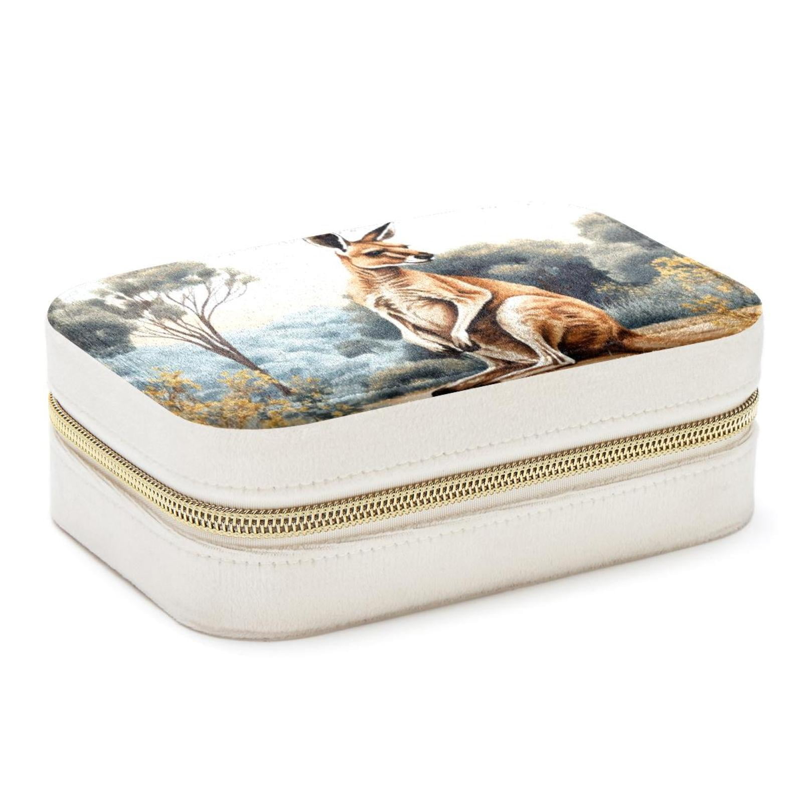 Kangaroo Velvet Portable Decorative Box with Removable Compartment ...