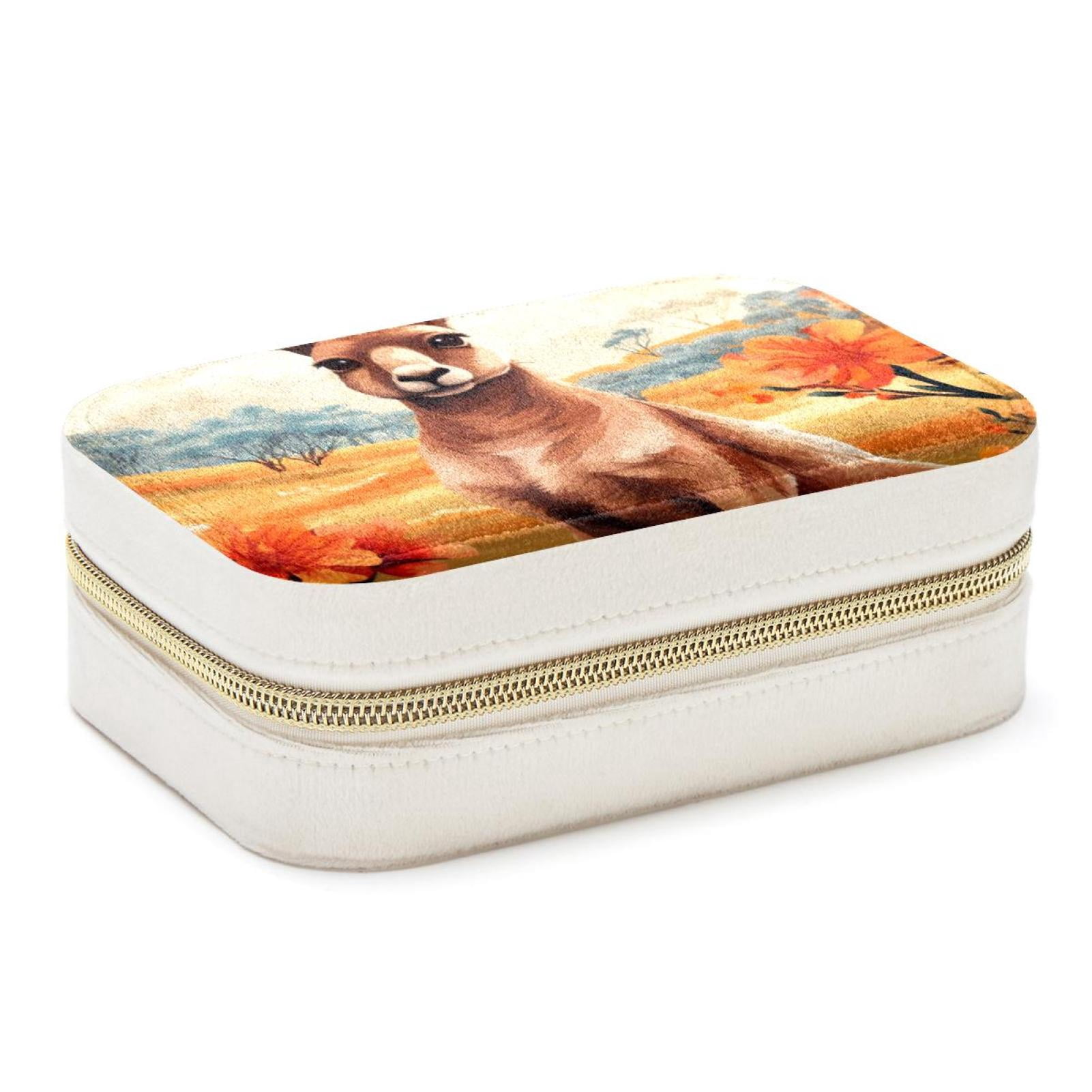 Kangaroo Velvet Portable Decorative Box with Removable Compartment ...