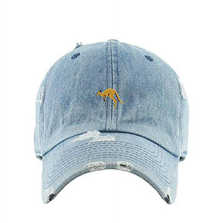 Kangaroo Vintage Baseball Cap Embroidered Cotton Adjustable