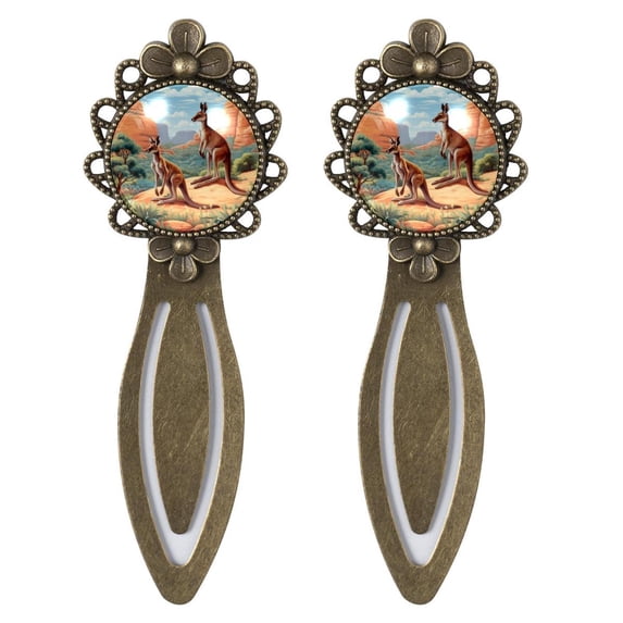 Kangaroo Vintage Copper-Colored Lace Bookmarks: Stainless Steel Reading Accessories and Book Marks - Set of 2