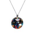 thumbnail image 1 of Kangaroo Women's Circular Glass Design Pendant Necklace, 1 of 5