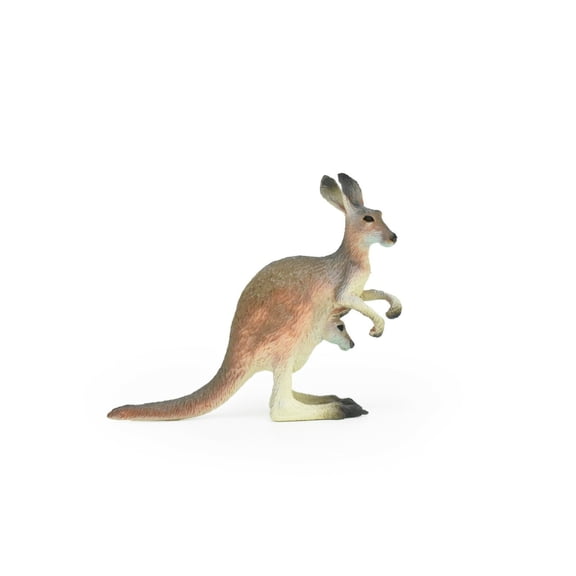Kangaroo with Joey Toy, Museum Quality Plastic Replica, Hand Painted 4 1/2 "