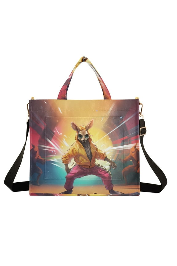Kangaroos Hoodie Corduroy Tote Bag Handbag Large Messenger Bag Shoulder Crossbody Zipper Bag Purse