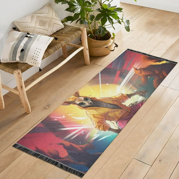 Kangaroos Hoodie Runner Rug Machine Washable Area Rugs Carpet Non Slip Entryway Mat for Bedroom Entryway Front Door