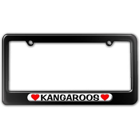 Kangaroos Love with Hearts License Plate Frame