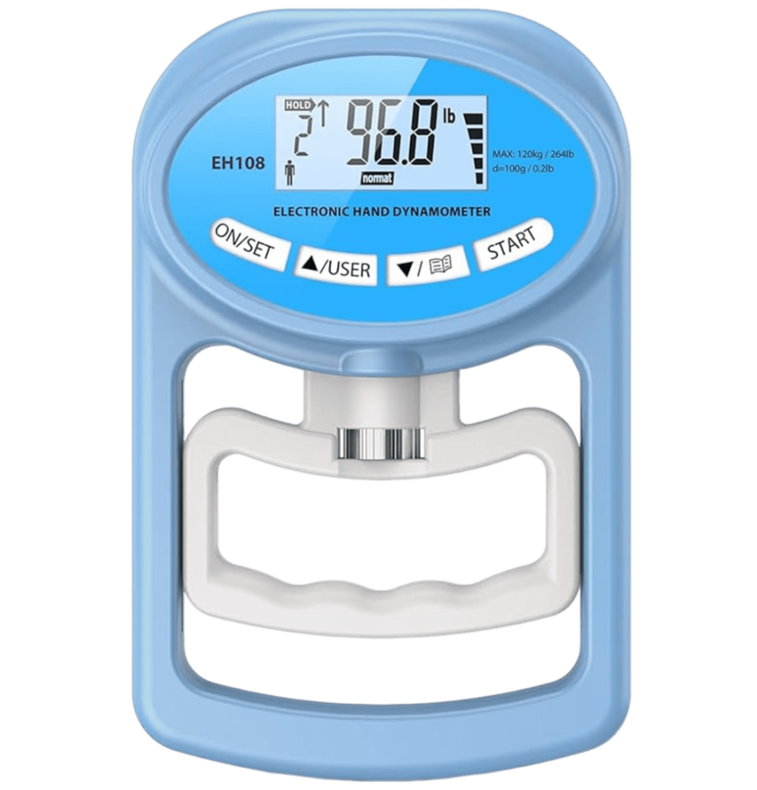 Dinamómetro Digital WIYETY - Mide Hasta 180kg (396lb) Con Pantalla LED