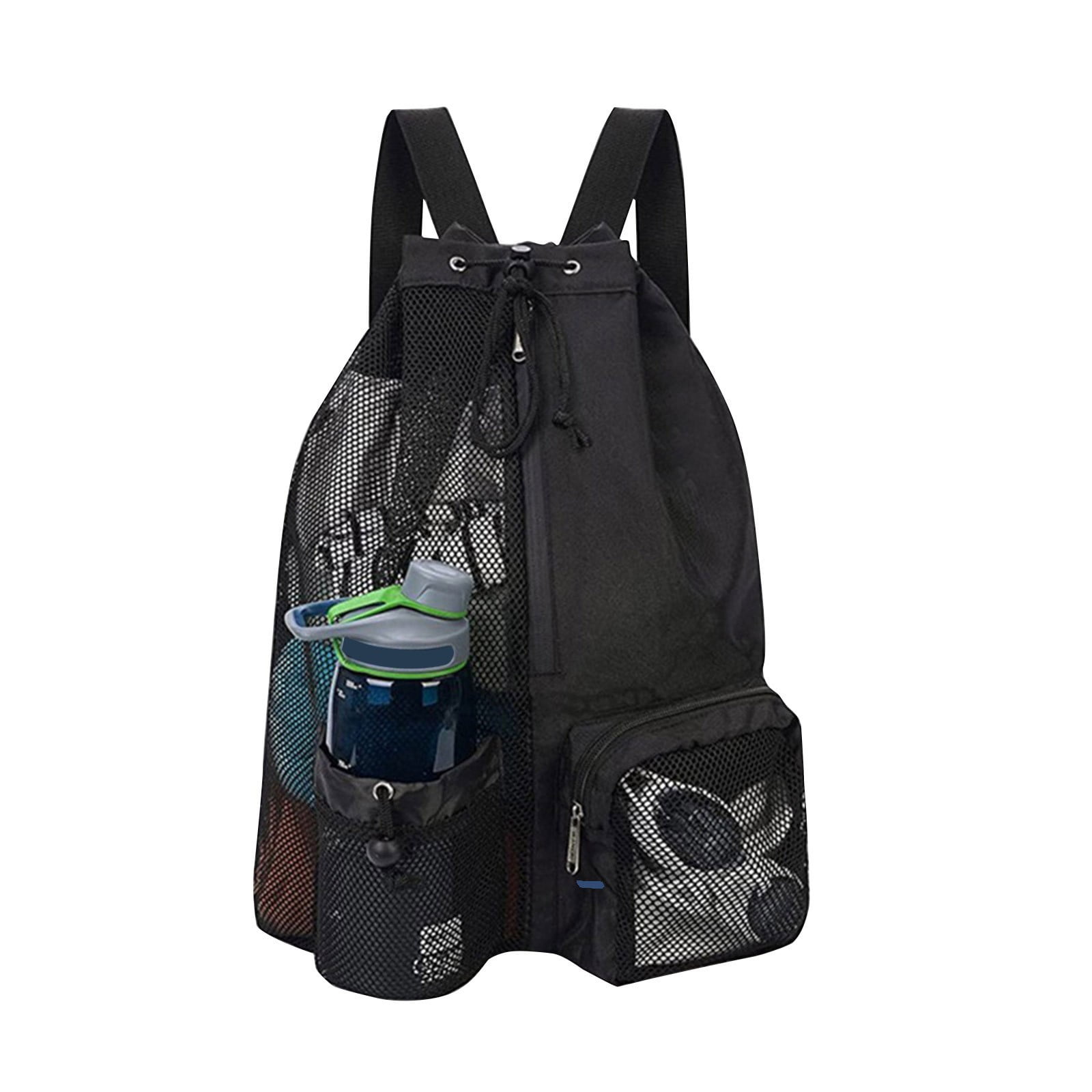 Kangnenghuishiye Swim Bag Mesh Drawstring Backpack with Wet Bag Beach