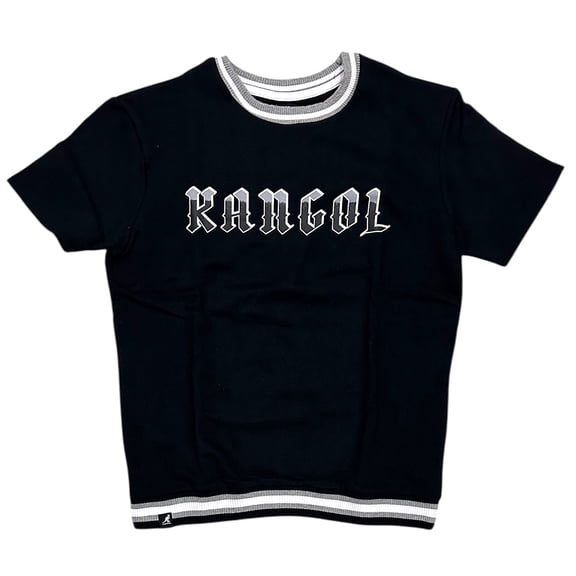 Kangol Men's Fleece T-Shirt Oversized Game Day Heavyweight Short Sleeve Tee (Small, Black)
