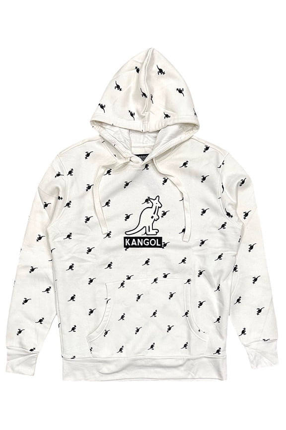 Men's Hoodie All Over Print Pullover Fleece Sweatshirt (Medium, Off White)