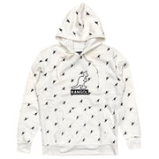Kangol Mens Hoodie All Over Print Pullover Fleece Sweatshirt Medium, Off White
