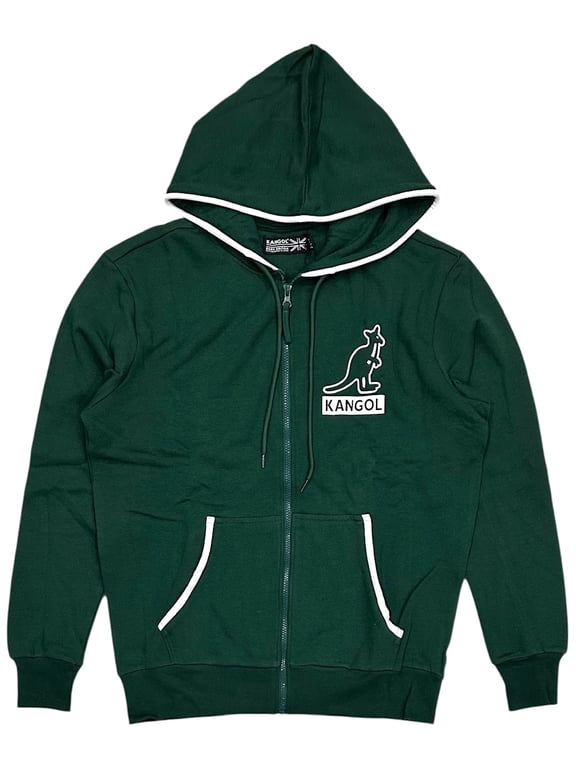 Men's Hoodie Full Zip Clay Court Fleece Sweatshirt (Large, Forest Green)