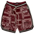 thumbnail image 1 of Kangol Men's Paisley Fleece Embroidered Sweatshort Shorts (Small, Maroon), 1 of 4