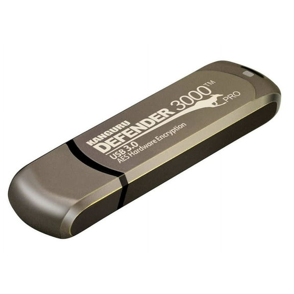 Kanguru Defender3000 FIPS 140-2 Certified Level 3, SuperSpeed USB 3.0 Secure Flash Drive, 256G (kdf3000-256g)