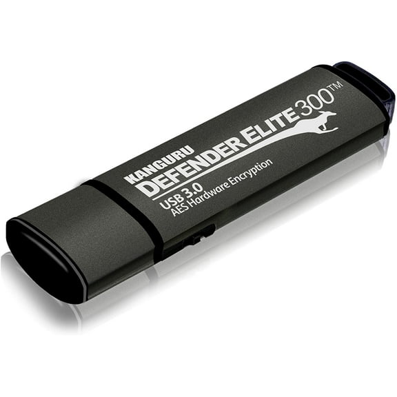Kanguru Defender Elite300 FIPS 140-2 Certified, AES XTS 256-Bit Hardware Encrypted USB 3 Secure Flash Drive with Physical Write Protect Switch, 16G - AES XTS 256-Bit Hardware Encrypted FIPS ...