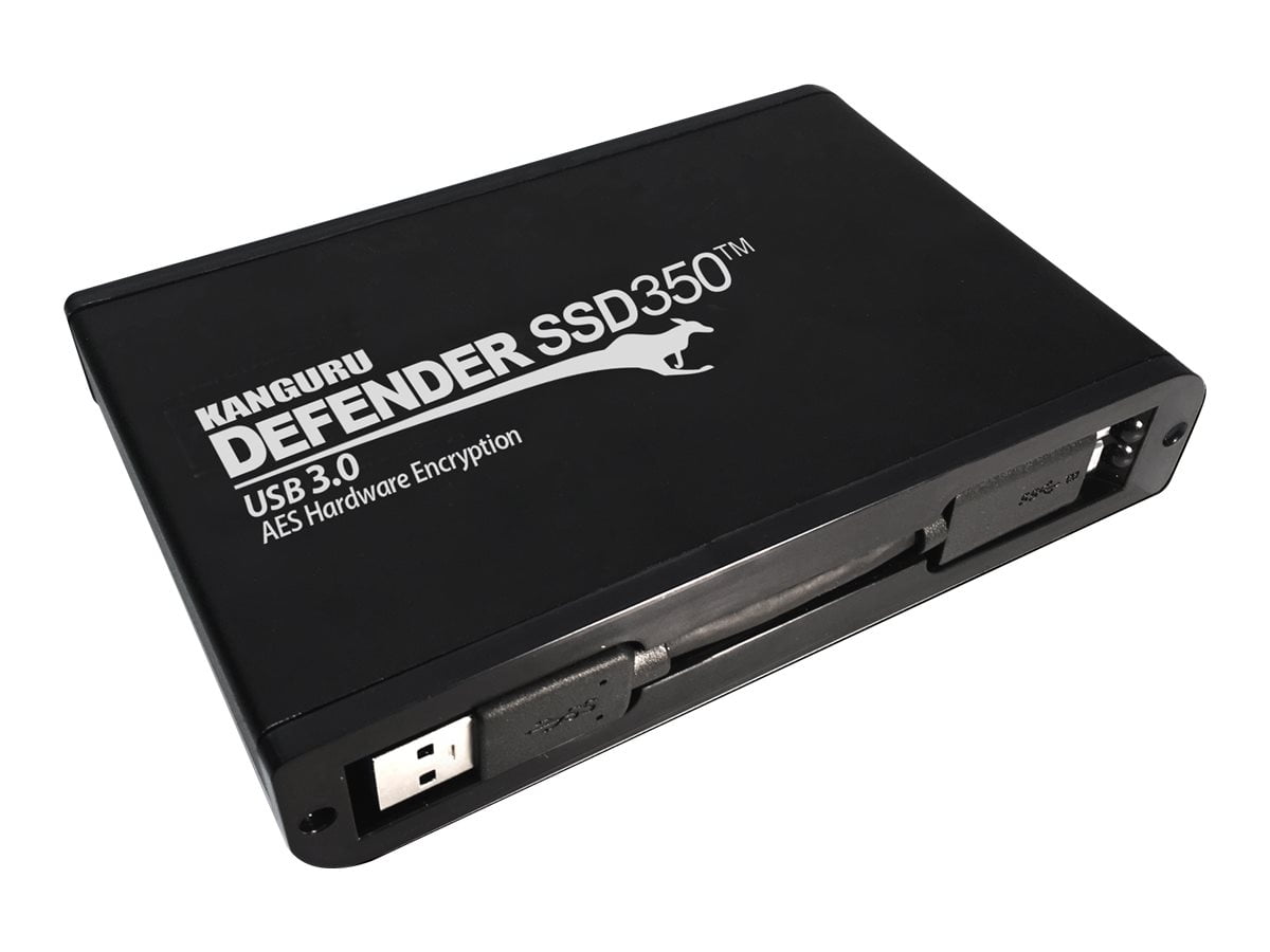 Kanguru Defender SSD350 1 TB FIPS 140-2 Certified - Hardware Encrypted Solid State Drive - 2.5" External - SATA (SATA/600) - Matte Black - TAA Compliant - Server Device Supported - USB 3.2 (Gen 1) ...