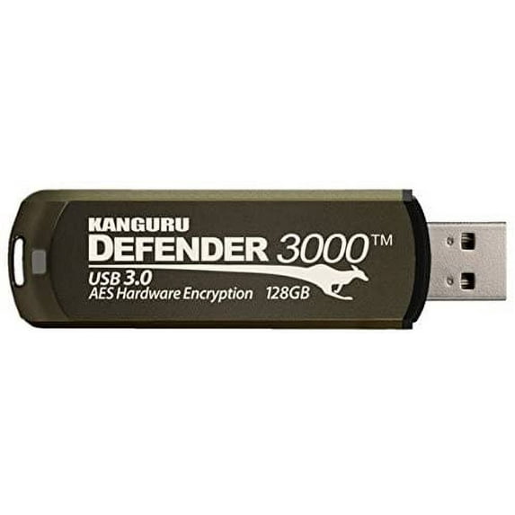 Kanguru Defender3000 FIPS 140-2 Certified Level 3, SuperSpeed USB 3.0 Secure Flash Drive, 32G - FIPS 140-2 Level 3 Certified, AES 256-Bit Hardware Encrypted, SuperSpeed USB 3.0, Remotely Manageable...