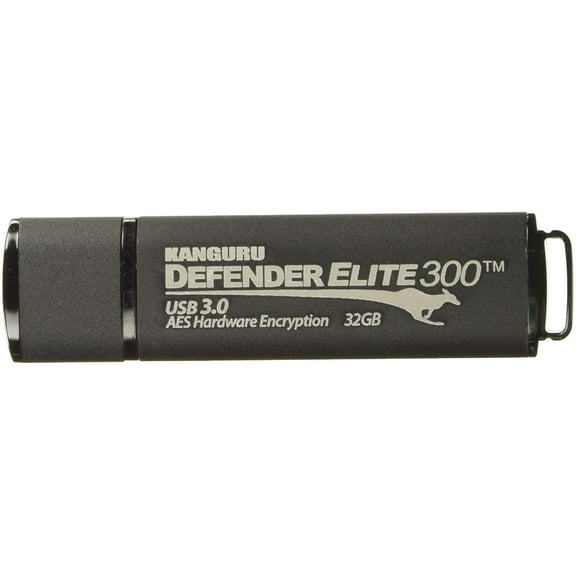 Kanguru Defender Elite300 FIPS 140-2 Certified, AES XTS 256-Bit Hardware Encrypted USB 3 Secure Flash Drive with Physical Write Protect Switch, 32G - AES XTS 256-Bit Hardware Encrypted FIPS ...