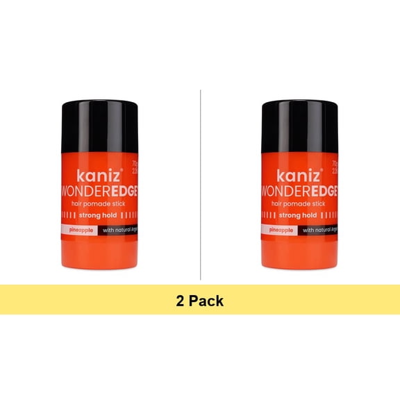 Kaniz Wonder Edge Strong Hold Hair Pomade Stick with Argan Oil, Pineapple - 2 Pack