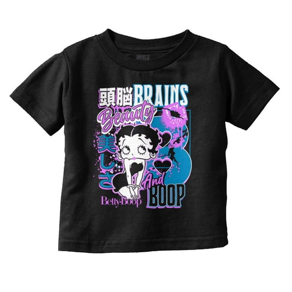 Kanji Betty Boop Beauty and Brains Youth T Shirt Tee Girls Infant Toddler Brisco Brands 3T