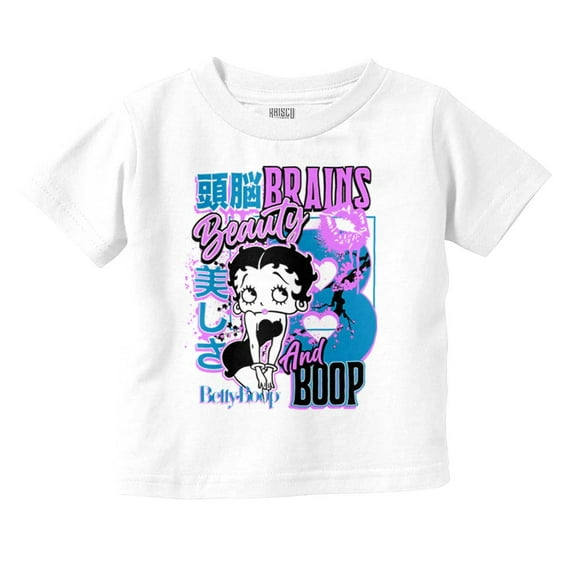 Kanji Betty Boop Beauty and Brains Youth T Shirt Tee Girls Infant Toddler Brisco Brands 6M