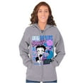 thumbnail image 1 of Kanji Betty Boop Beauty and Brains Zip Hoodie Sweatshirt Women Brisco Brands S, 1 of 5