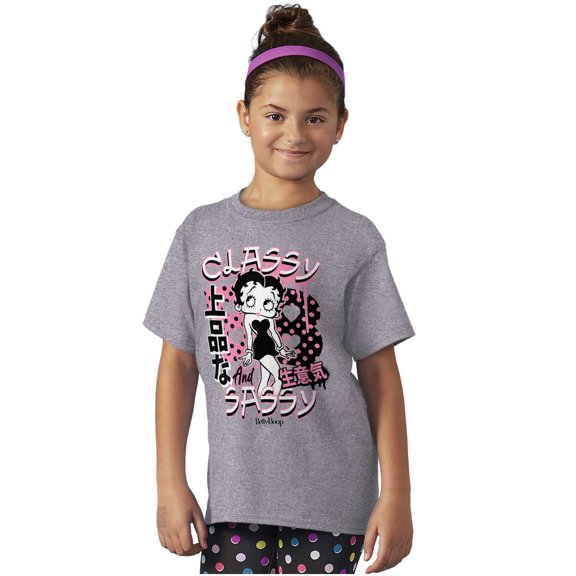 Kanji Betty Boop Classy and Sassy Girls Kids T Shirt Tees Teen Brisco Brands S