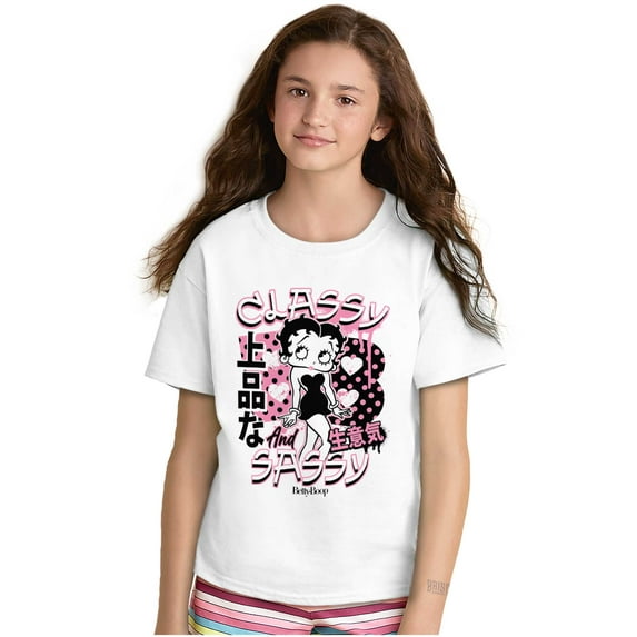 Kanji Betty Boop Classy and Sassy Girls Kids T Shirt Tees Teen Brisco Brands XS