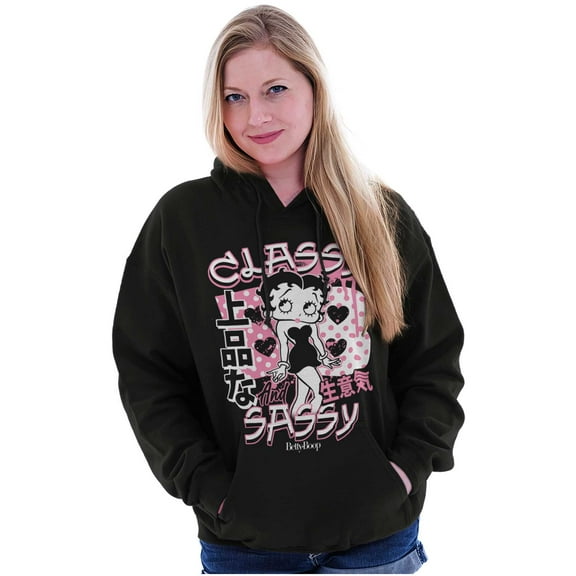 Kanji Betty Boop Classy and Sassy Hoodie Sweatshirt Women Brisco Brands L