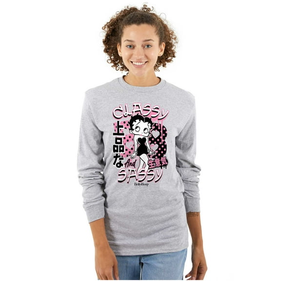 Kanji Betty Boop Classy and Sassy Women Plus Size Long Sleeve Tee Brisco Brands 3X