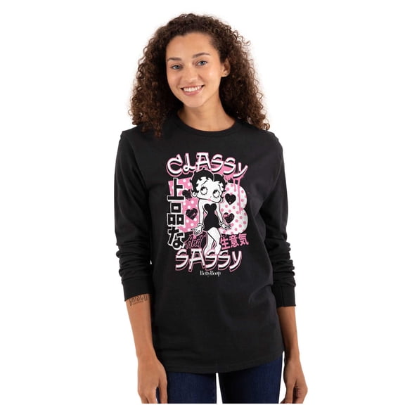 Kanji Betty Boop Classy and Sassy Women Plus Size Long Sleeve Tee Brisco Brands 3X
