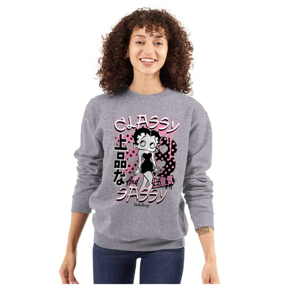 Kanji Betty Boop Classy and Sassy Women Plus Size Sweatshirt Brisco Brands 2X