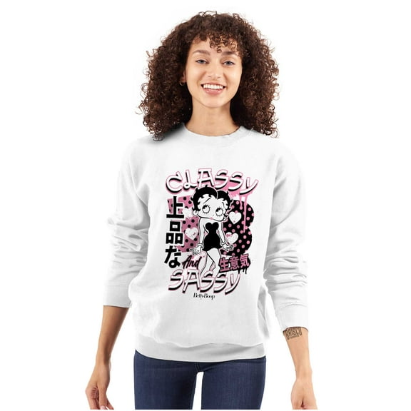 Kanji Betty Boop Classy and Sassy Women Plus Size Sweatshirt Brisco Brands 3X
