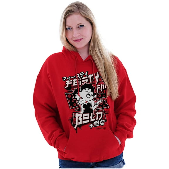 Kanji Betty Boop Feisty and Bold Women Plus Size Hoodie Brisco Brands 5X