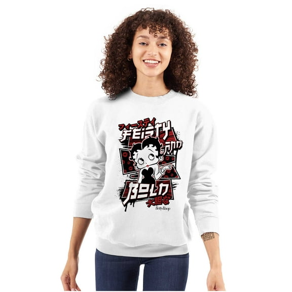 Kanji Betty Boop Feisty and Bold Women Plus Size Sweatshirt Brisco Brands 3X