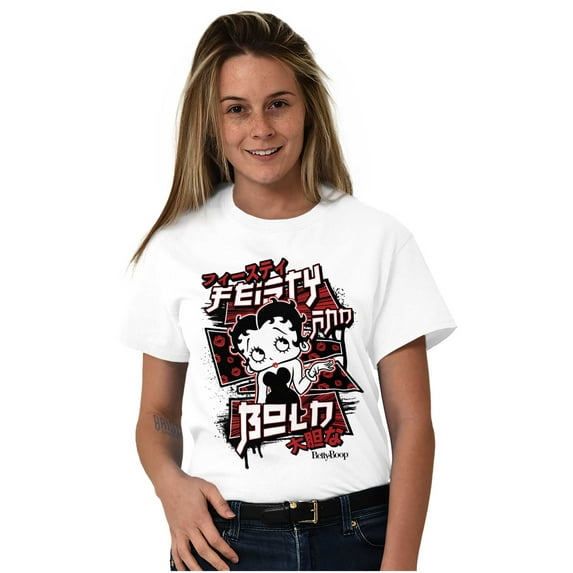Kanji Betty Boop Feisty and Bold Women's Graphic T Shirt Tees Brisco Brands S