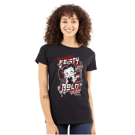 Kanji Betty Boop Feisty and Bold Women's T Shirt Ladies Tee Brisco Brands S