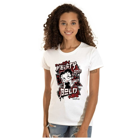 Kanji Betty Boop Feisty and Bold Women's T Shirt Ladies Tee Brisco Brands X