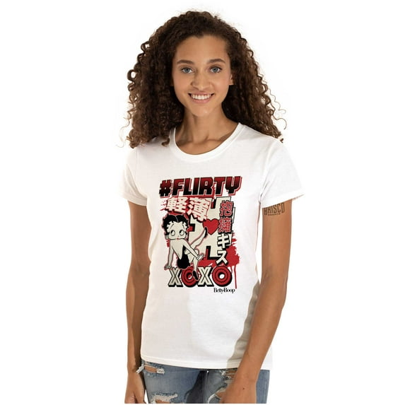 Kanji Betty Boop Hashtag Flirty XOXO Women's Plus Size Shirt Brisco Brands 2X
