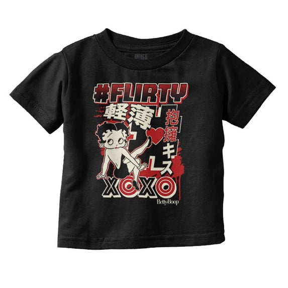 Kanji Betty Boop Hashtag Flirty XOXO Youth T Shirt Tee Girls Infant Toddler Brisco Brands 6M