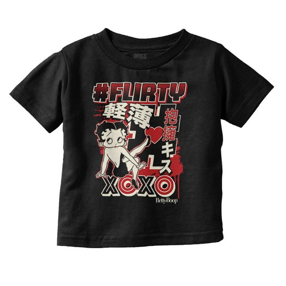 Kanji Betty Boop Hashtag Flirty XOXO Youth T Shirt Tee Girls Infant Toddler Brisco Brands 6M
