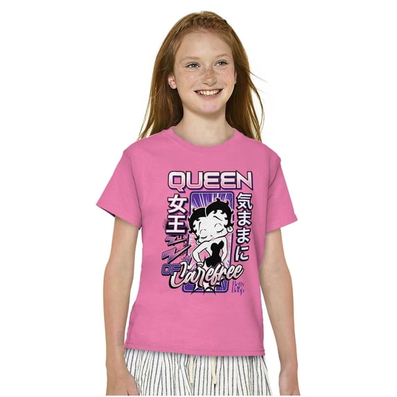 Kanji Betty Boop Queen of Carefree Girls Kids T Shirt Tees Teen Brisco Brands X