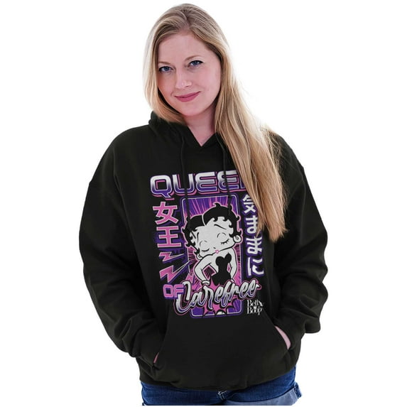 Kanji Betty Boop Queen of Carefree Women Plus Size Hoodie Brisco Brands 5X